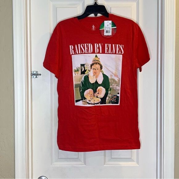 Raised By Elves Christmas Tee Size Small - Picture 1 of 8